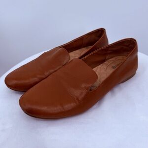 Birdies Leather Loafer Flats Brown Cognac Slip On Shoes Size 7